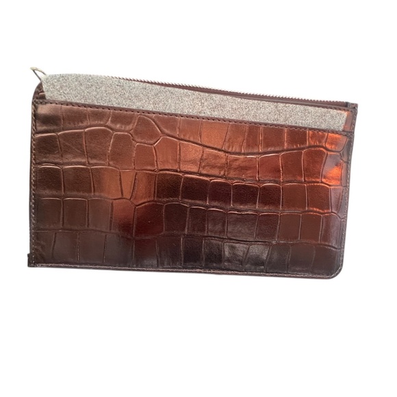 Kate Spade Lucy Metallic Croc Leather Zip Wristlet NWT - Picture 8 of 8